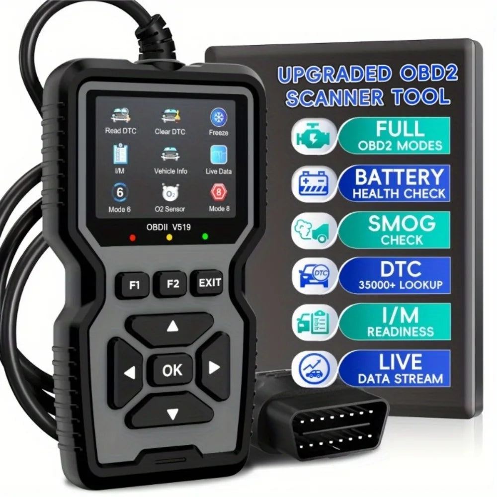 Check Engine System V519 Battery Tester Car OBD2 Code Reader OBD II EOBD Scanner Fault Code Clear Car Diagnostic Tools