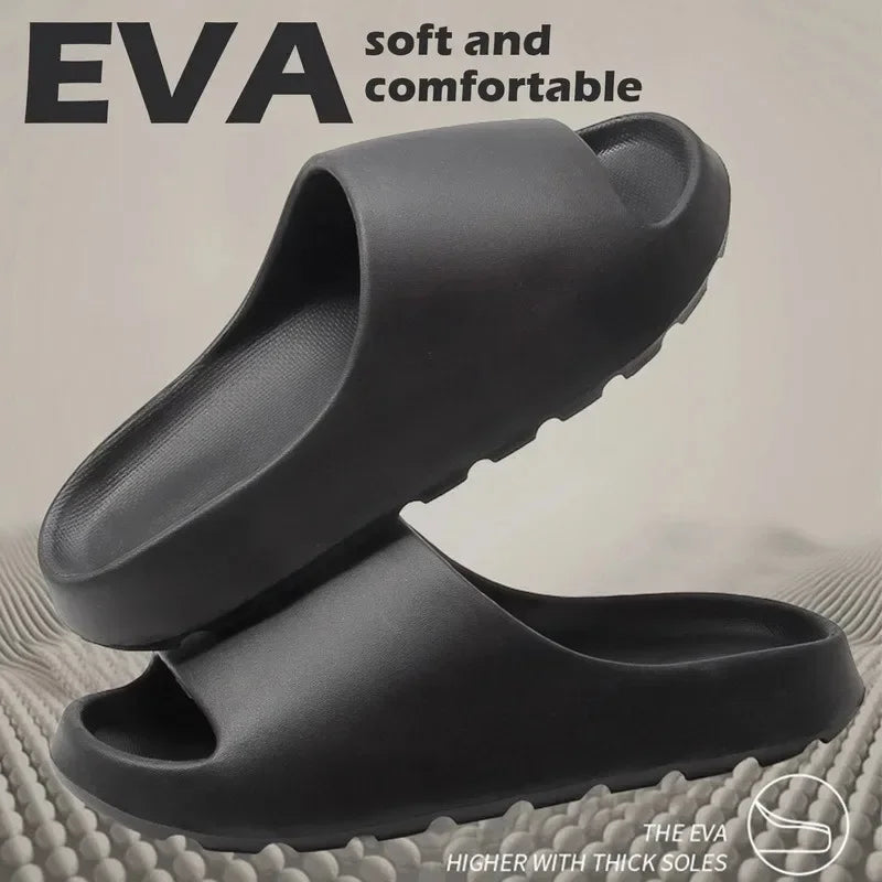 Men's Slippers EVA Soft Thick Soled Summer Fashion Slippers & Women's Yeezys Slides Beach Sandals
