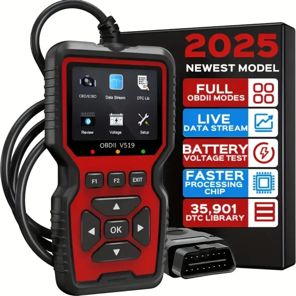 Check Engine System V519 Battery Tester Car OBD2 Code Reader OBD II EOBD Scanner Fault Code Clear Car Diagnostic Tools